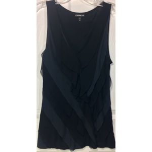 Black Ruffle Front Tank Top EXPRESS Size M